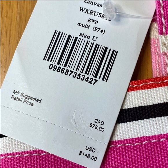 NWT Kate Spade ♠️ Multicolor Stripe Canvas Tote💗 - Picture 5 of 11